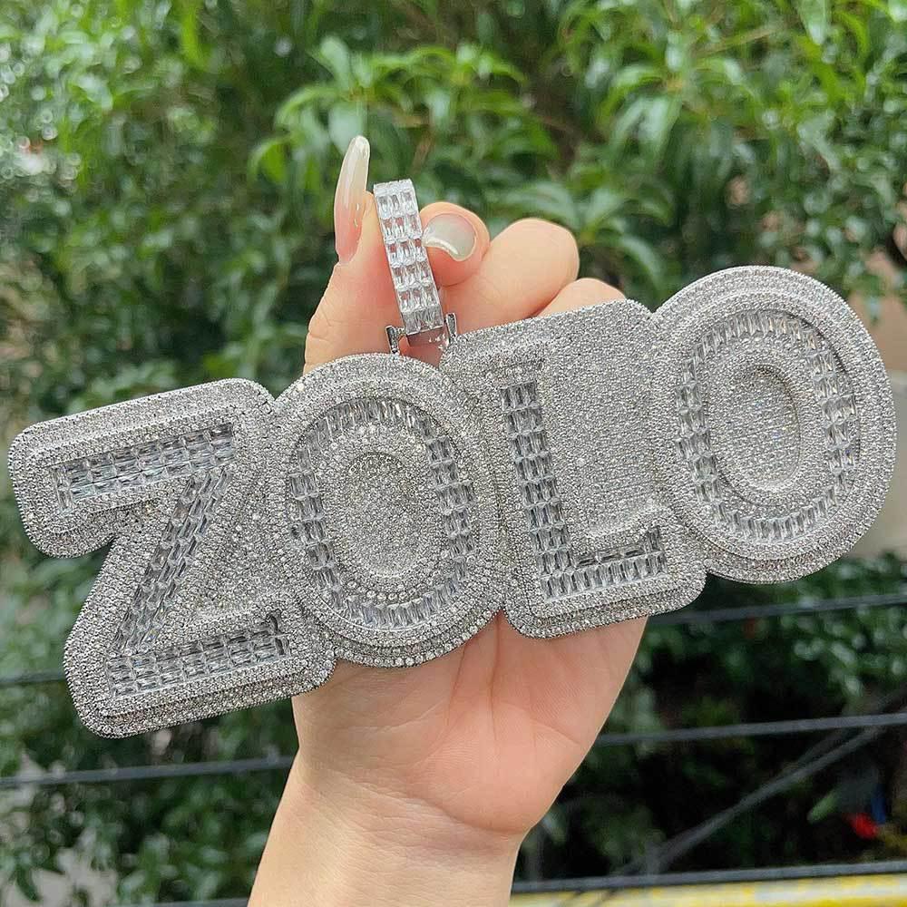 Round and Square Mixed Zircon Letter Pendant Necklace for Men and Women | Caratix Jewelry - CaratixJewelry