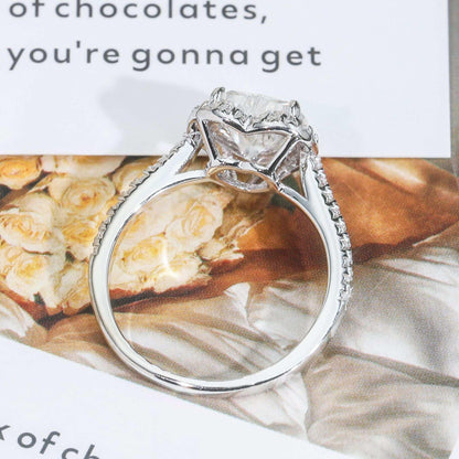 2ct Heart Moissanite Ring | S925 Silver Romantic Women’s Proposal Gift Jewelry - CaratixJewelry