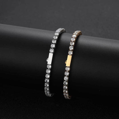 Custom Men's Moissanite Stainless Steel Bracelet | Durable Hip Hop Bling Tennis Chain | Caratix - CaratixJewelry