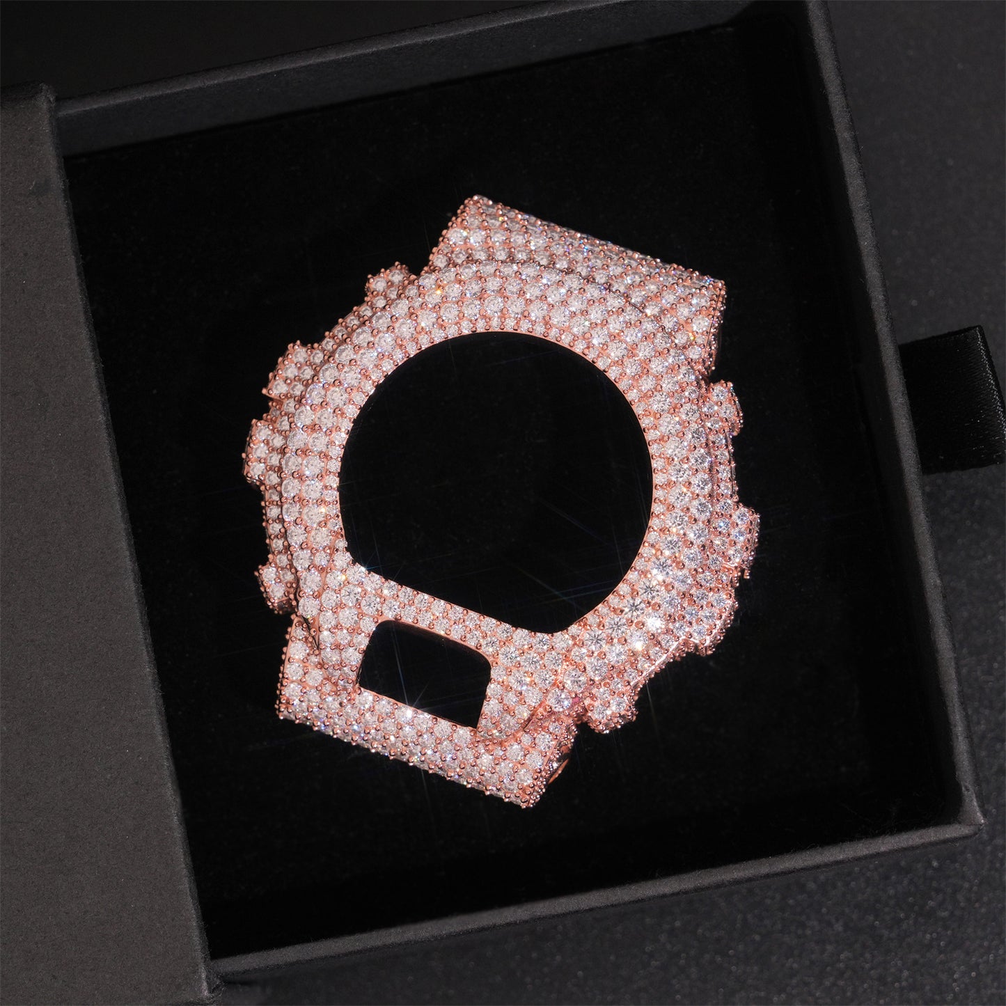 Custom S925 Silver Moissanite Watch Case | Iced Out Watch Bezel & Cover | Caratix