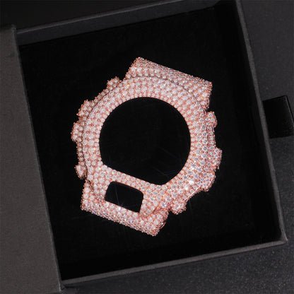 Custom S925 Silver Moissanite Watch Case | Iced Out Watch Bezel & Cover | Caratix