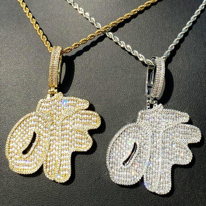 Iced Out "OTF" Letter Pendant for Women | Ladies Real Copper CZ Necklace - CaratixJewelry
