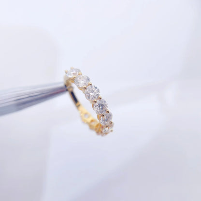 0.30ct Moissanite Band Ring | Platinum-Plated S925 Silver Round & Marquise Design - CaratixJewelry