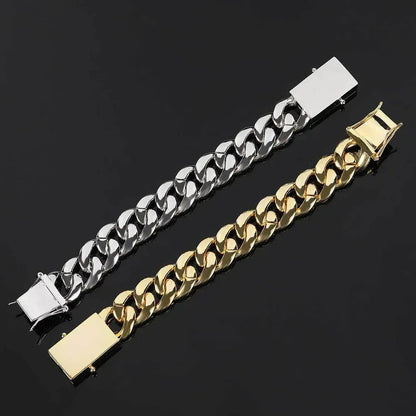 18mm Triple Row Iced-Out Cuban Link Bracelet with Full Zircon Stones - CaratixJewelry