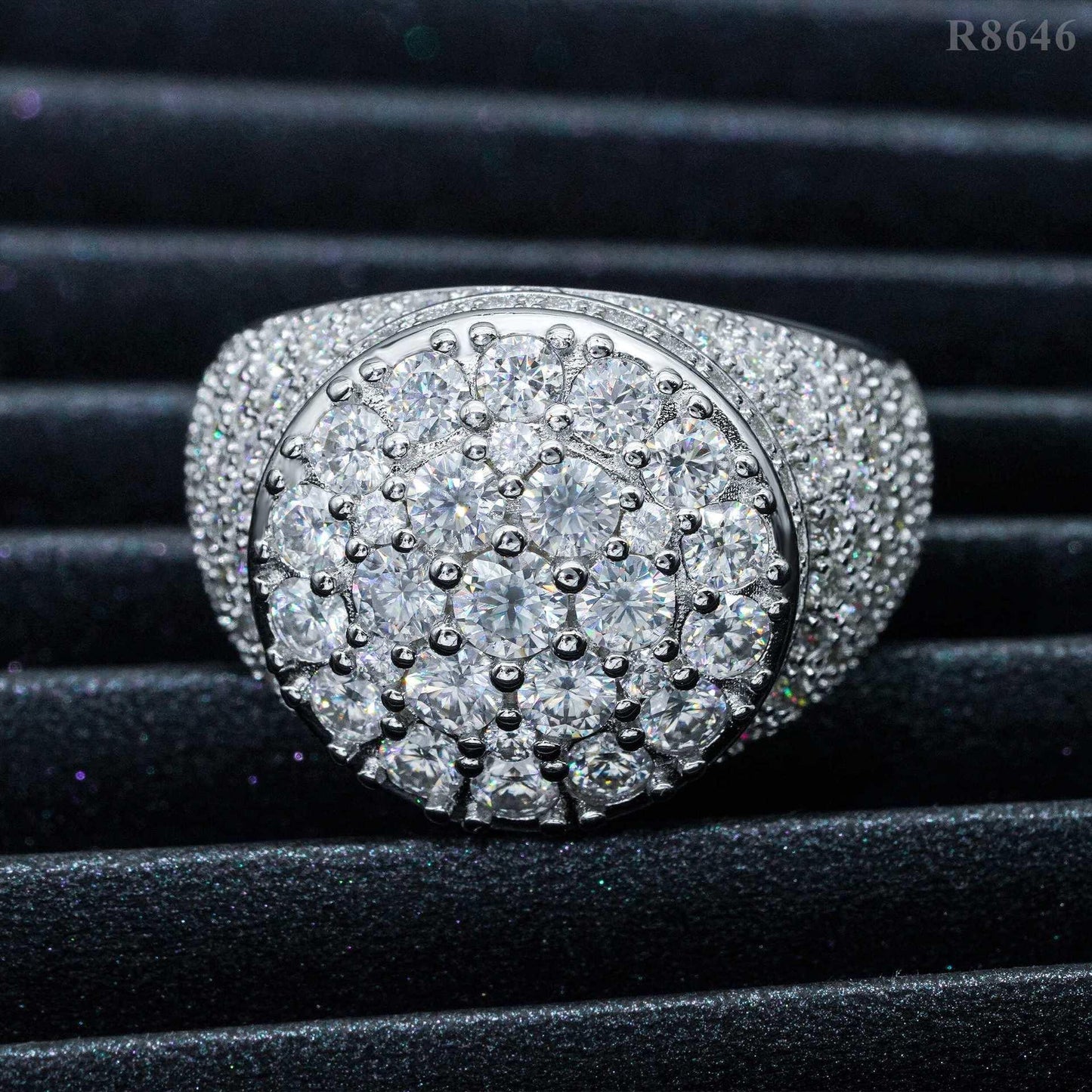 Men’s Moissanite Hip Hop Ring | S925 Silver Full Iced Out Rapper Jewelry - CaratixJewelry