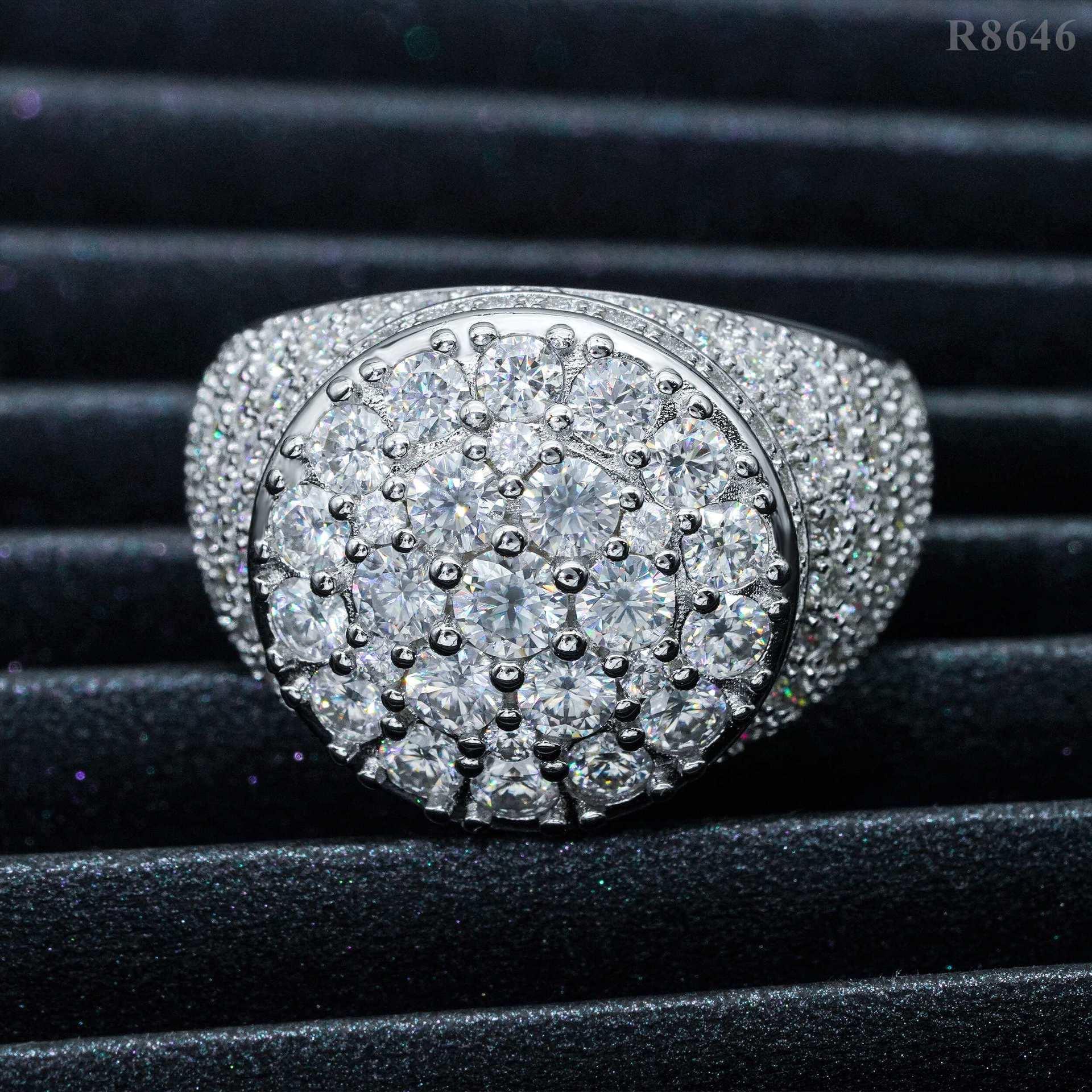 Men’s Moissanite Hip Hop Ring | S925 Silver Full Iced Out Rapper Jewelry - CaratixJewelry