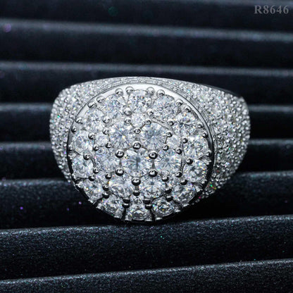 Men’s Moissanite Hip Hop Ring | S925 Silver Full Iced Out Rapper Jewelry - CaratixJewelry