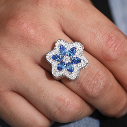 Moissanite Flower Cluster Ring S925 Y2K Hip Hop | Caratix