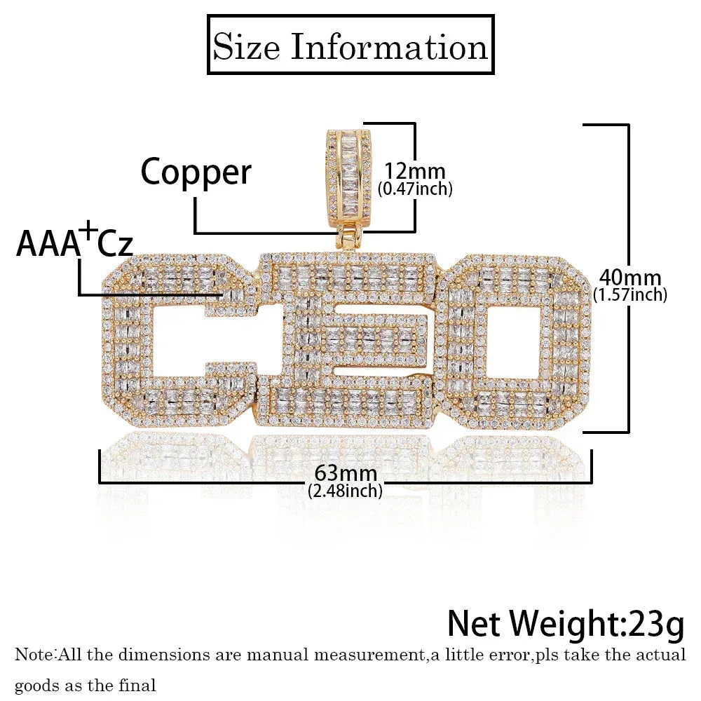 T-Shaped Zircon Letter Pendant Necklace with Gold Plating for Men | Caratix Jewelry - CaratixJewelry