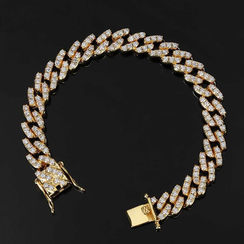 9mm Single Row Cuban Link Zircon Hip Hop Bracelet | Caratix Jewelry - CaratixJewelry