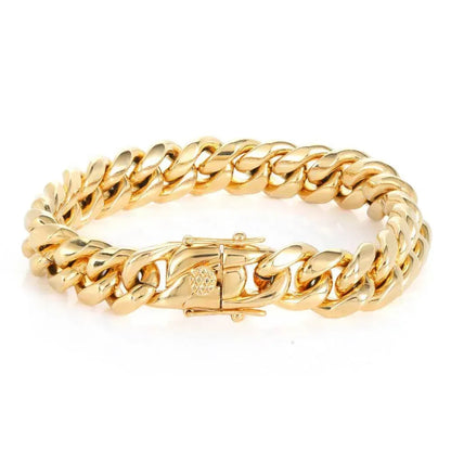 Dragon Head Clasp Stainless Steel Cuban Link Bracelet - CaratixJewelry