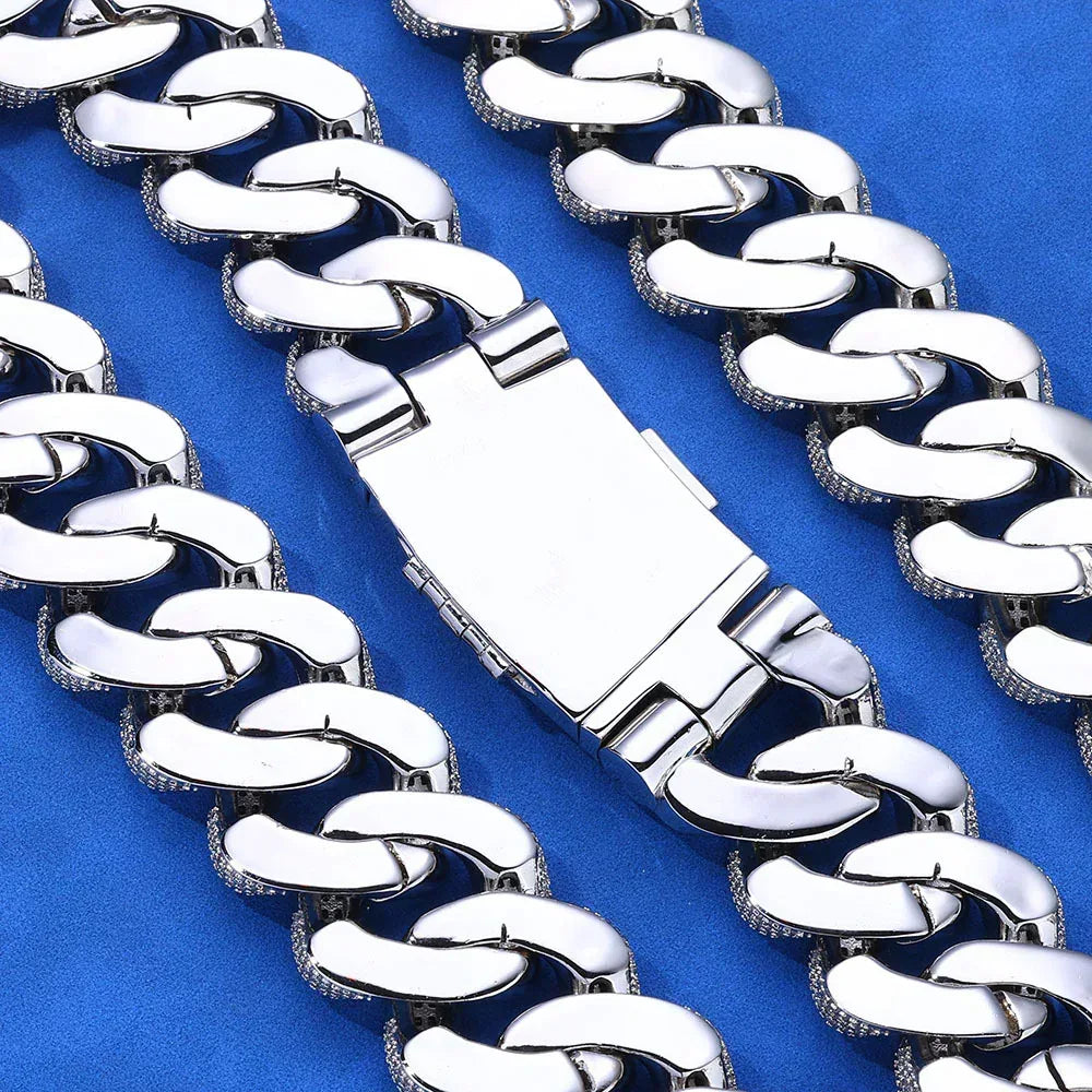 29mm Moissanite Cuban Link Chain – S925 Sterling Silver Iced-Out Hip Hop Men’s Bold Luxury Streetwear Necklace - CaratixJewelry
