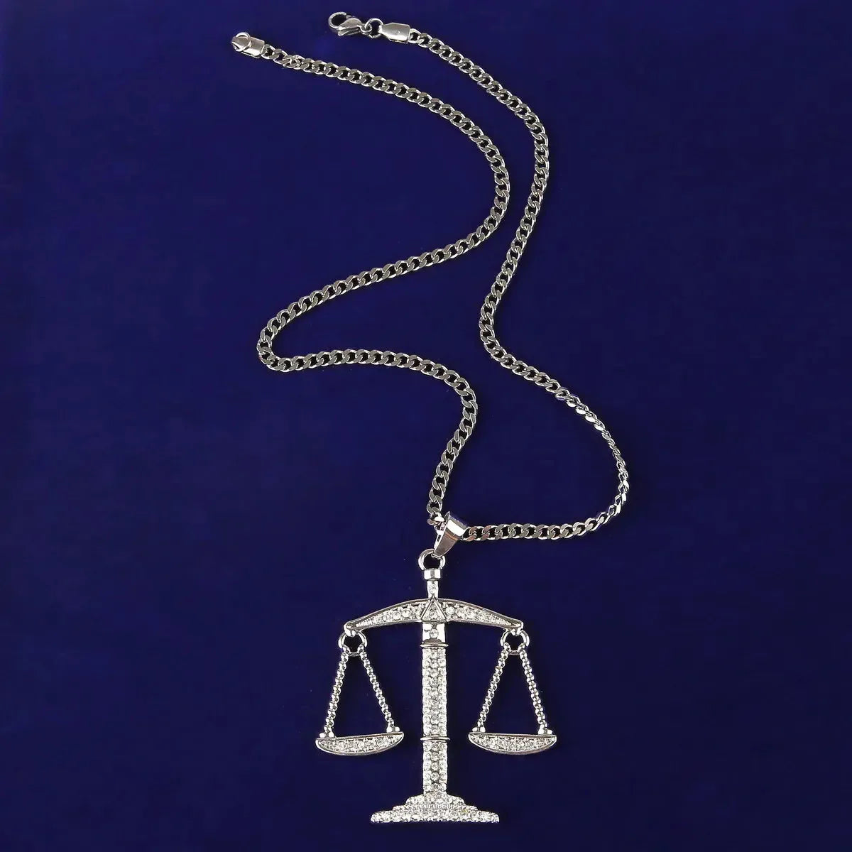 Men's Scales of Justice Necklace | Premium Copper CZ Libra Jewelry Caratix - CaratixJewelry