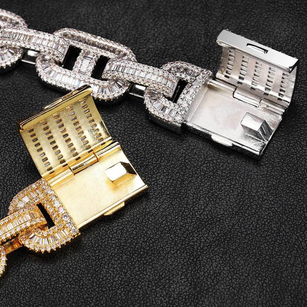 15mm Cuban Chain Necklace with Micro-Pave Zircon - CaratixJewelry