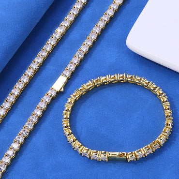 Hip Hop Bling Spring Clasp S925 Silver CZ Tennis Necklace – Luxury Women’s Jewelry | Caratix Jewelry - CaratixJewelry