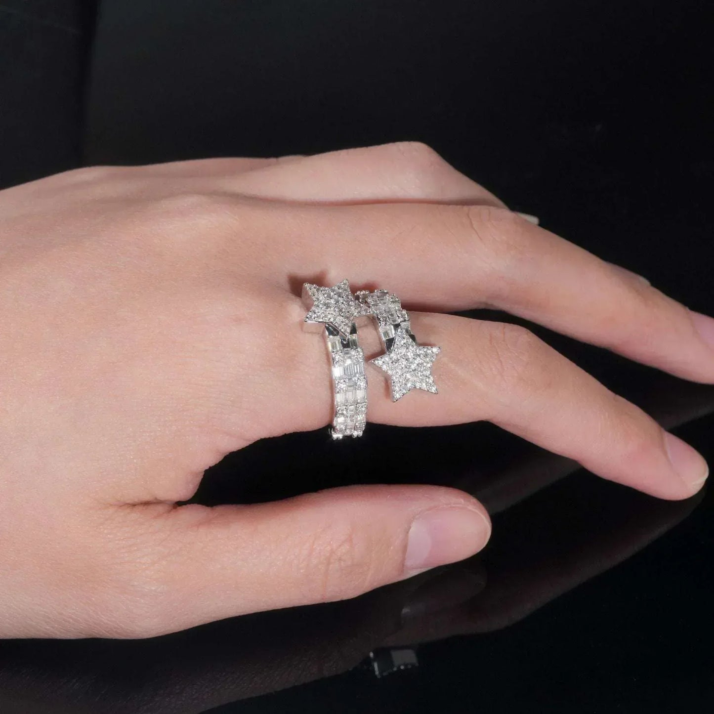Moissanite Star Men’s Ring | S925 Silver Full Iced Out Hip Hop Jewelry - CaratixJewelry