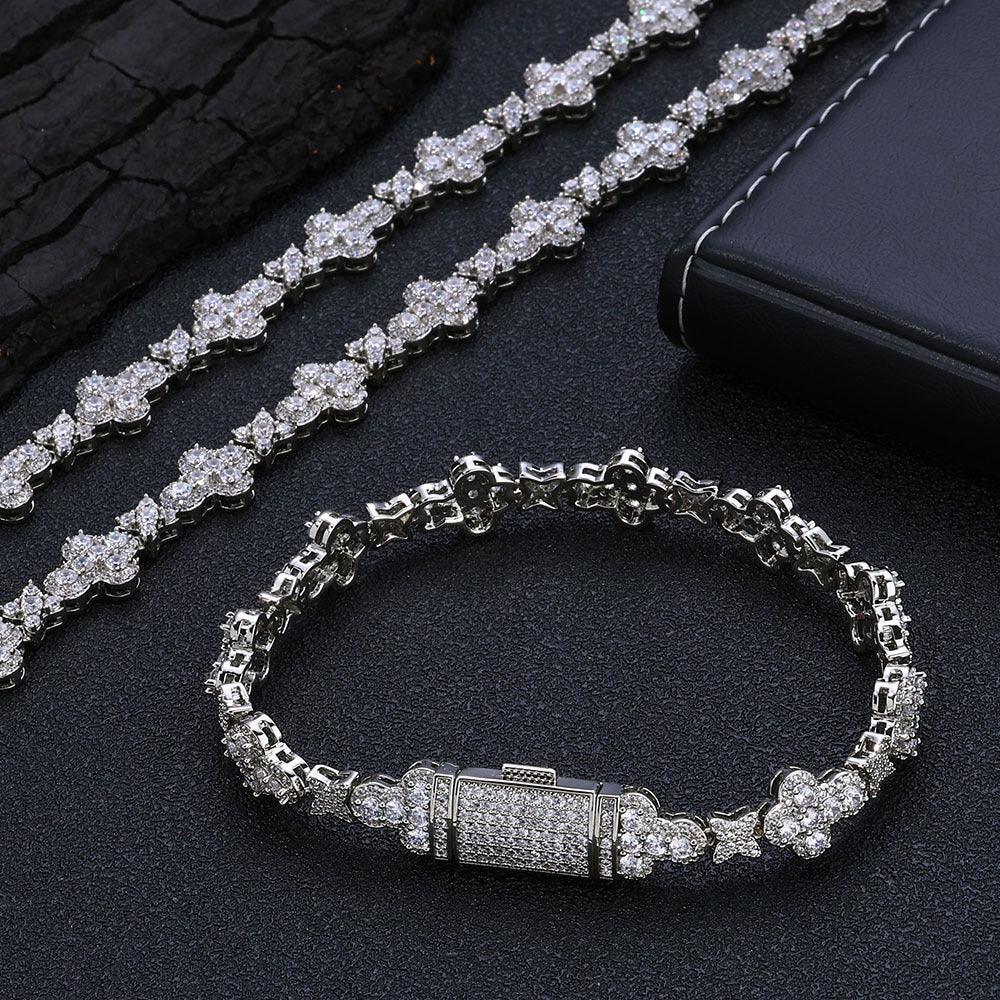 Cross Star Chain Zircon Bracelet Luxury Hip Hop Jewelry for Men & Women | Caratix Jewelry - CaratixJewelry