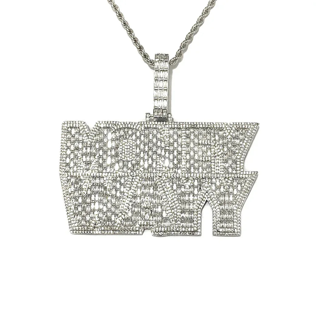 Iced Out "Money Wayy" Pendant | Men's Real Copper CZ Necklace - CaratixJewelry