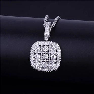 Men's Geometric Zirconia Necklace | Premium Copper CZ Hip Hop Jewelry Caratix - CaratixJewelry