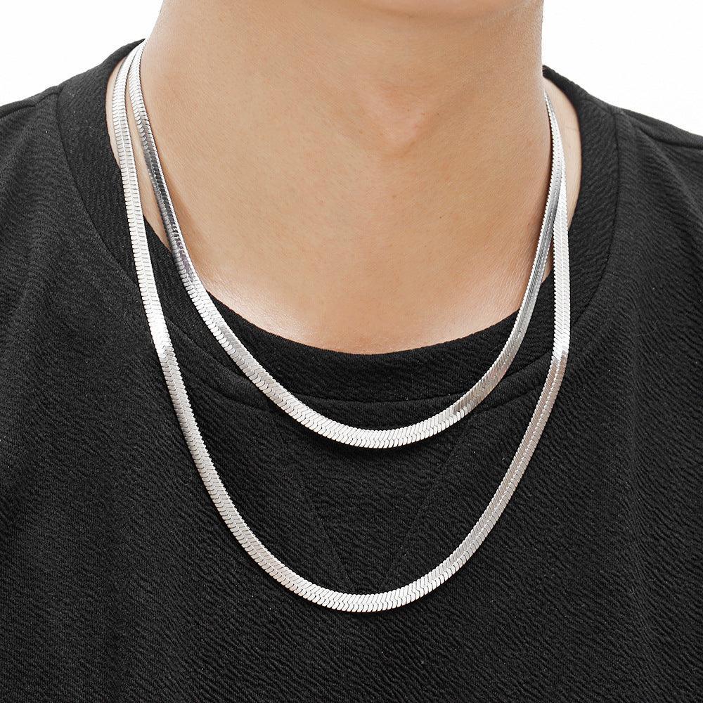 Custom ASAP Rocky Style Flat Snake Blade Chain | Stainless Steel Hip Hop Jewelry | Caratix - CaratixJewelry
