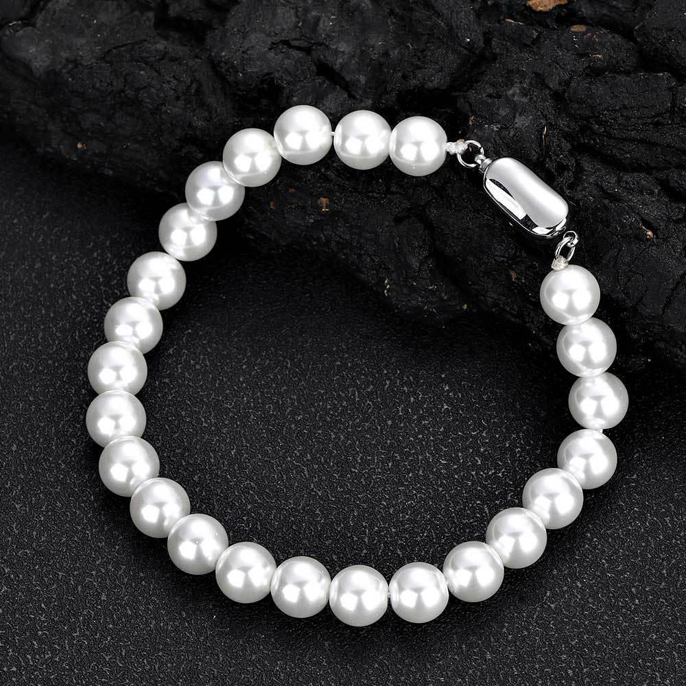 8mm Pearl Bracelet for Women, Luxury Hip Hop Design | Caratix Jewelry - CaratixJewelry