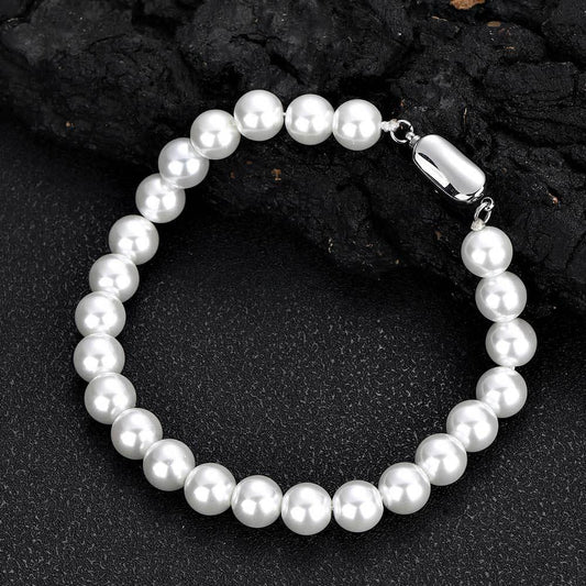 8mm Pearl Bracelet for Women, Luxury Hip Hop Design | Caratix Jewelry - CaratixJewelry