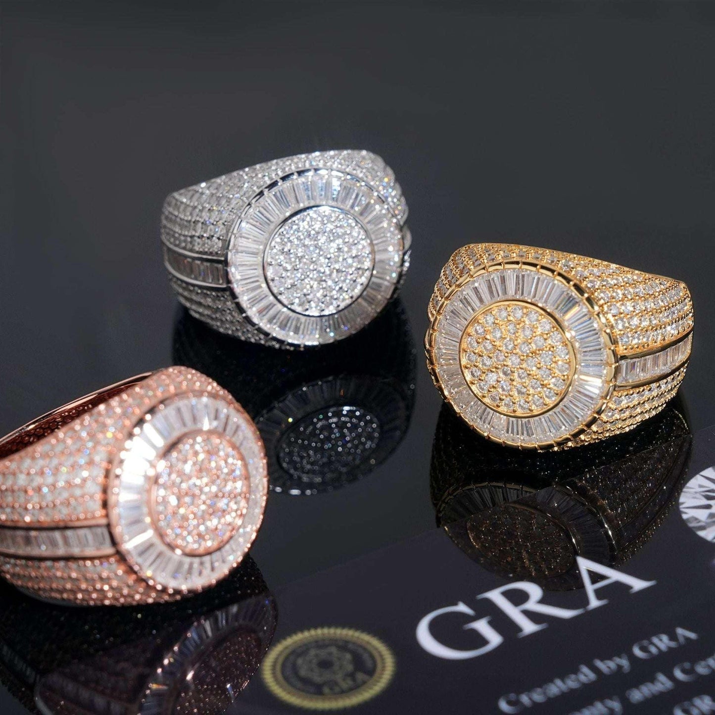 D-Color VVS Moissanite Hip Hop Ring | S925 Silver Unisex Iced Out Fashion Jewelry - CaratixJewelry