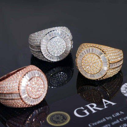 D-Color VVS Moissanite Hip Hop Ring | S925 Silver Unisex Iced Out Fashion Jewelry - CaratixJewelry