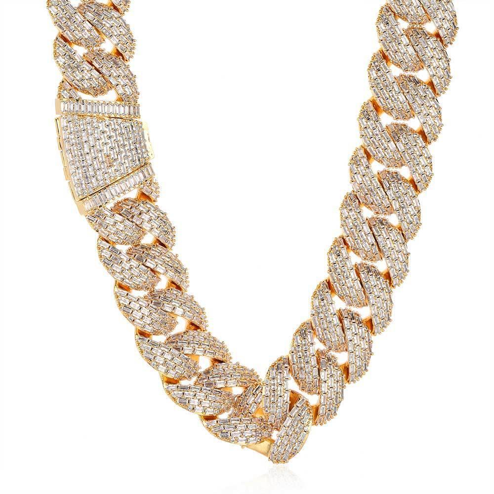 24mm Iced Out Bubble Cuban Chain Necklace T-Cut Zircon - CaratixJewelry