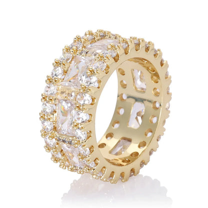 Mixed T Cut Zircon Ring Vintage Men’s Iced Out Jewelry | Caratix Jewelry - CaratixJewelry
