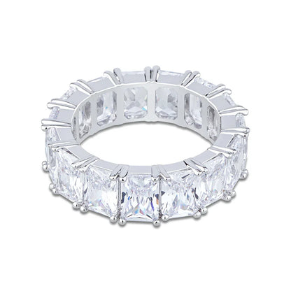 Rainbow Square Zirconia Hip Hop Ring | Multi-Color Iced Out Band | Caratix