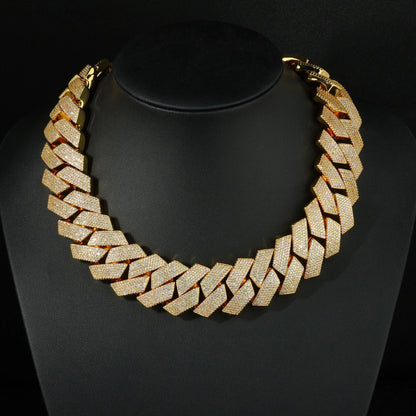 Iced Out Cuban Chain Necklace Six Row Cut Zircon - CaratixJewelry