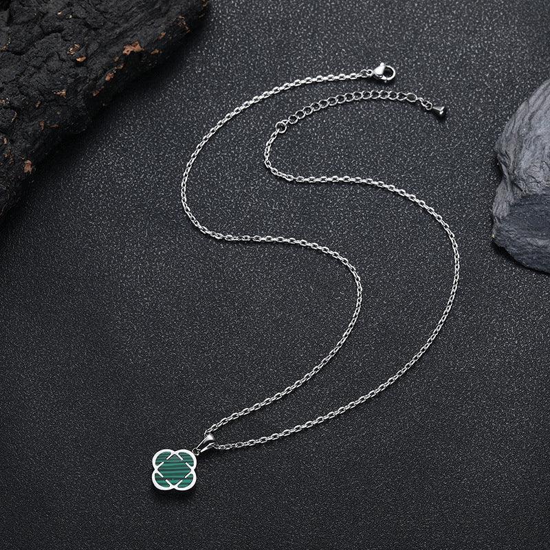 Women's Stainless Steel Clover Pendant Necklace | High-End Titanium Steel Jewelry | Light Luxury Hip Hop Jewelry | Caratix - CaratixJewelry