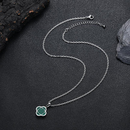 Women's Stainless Steel Clover Pendant Necklace | High-End Titanium Steel Jewelry | Light Luxury Hip Hop Jewelry | Caratix - CaratixJewelry