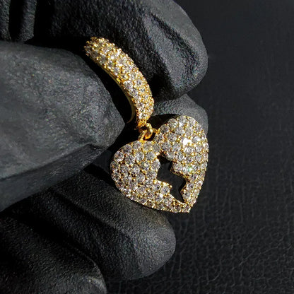 DIY Heartbreak Earrings with Micro-Pave Zircon Stones for Men | Trendy Hip Hop Jewelry | Caratix Jewelry - CaratixJewelry