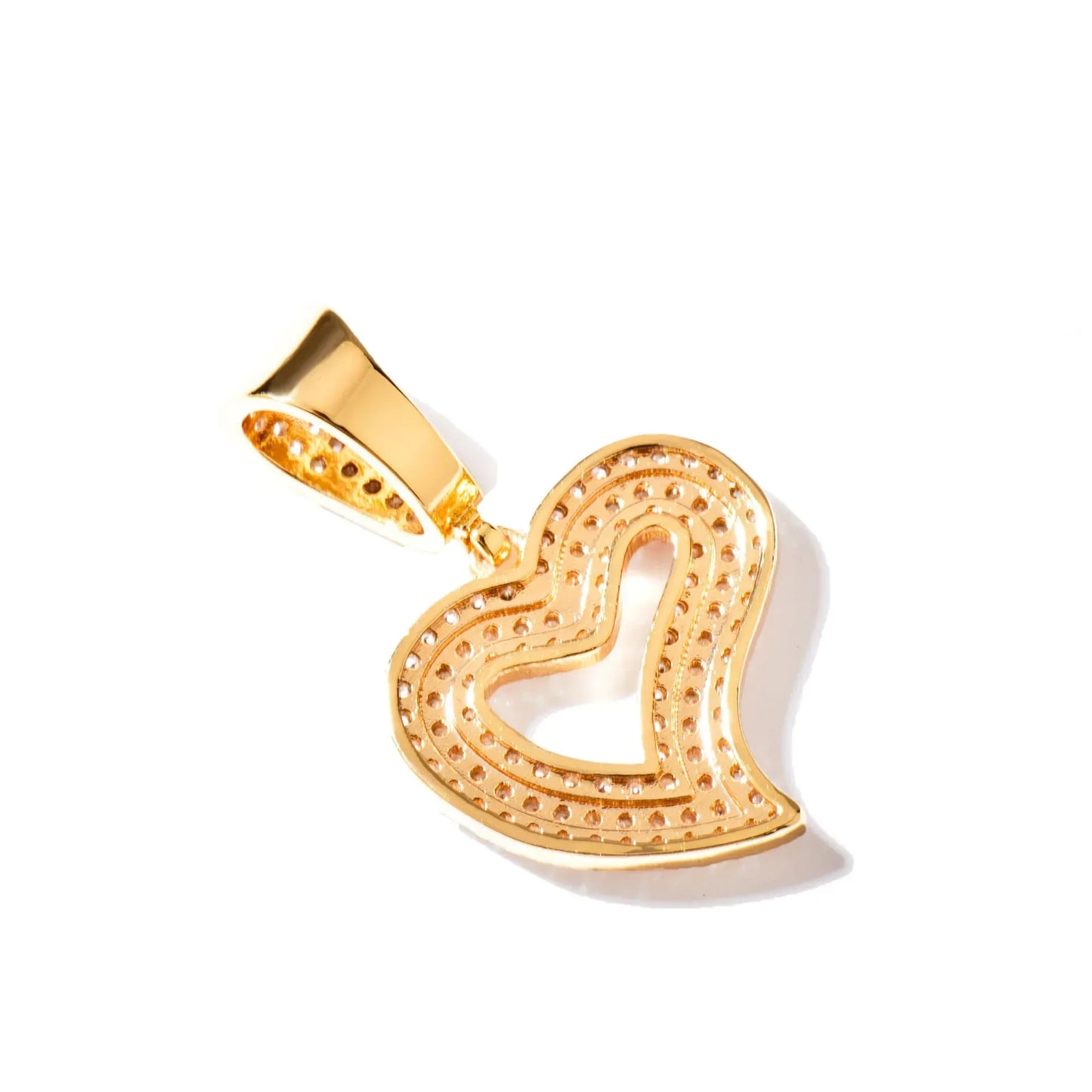 Hollow Heart Pendant Necklace | CZ Minimalist Hip Hop Fashion Jewelry - CaratixJewelry