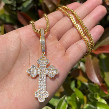 Iced Out Cloud Cross Pendant | Men's "Puffy" Hip Hop Necklace Caratix - CaratixJewelry