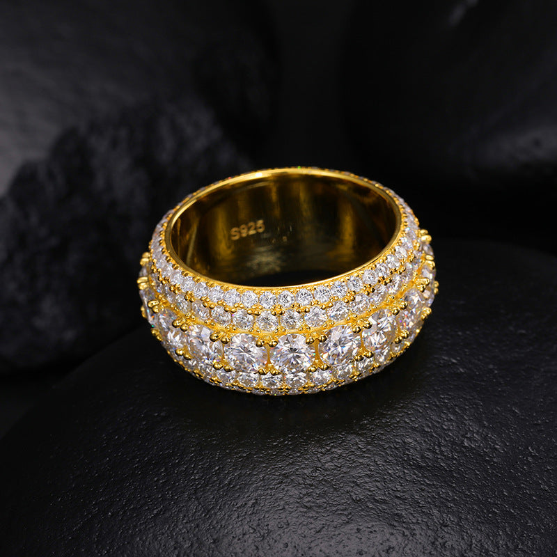 Moissanite Hip Hop Signet Ring 925 Silver Band | Caratix