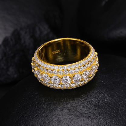 Moissanite Hip Hop Signet Ring 925 Silver Band | Caratix