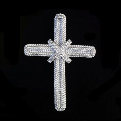 Iced Out Oversized "Grand Cross" Pendant | Men's Real Copper Big Cross Necklace - CaratixJewelry