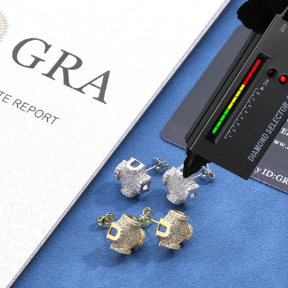 Custom S925 Sterling Silver Moissanite Stud Earrings for Men | Luxury Hip Hop Jewelry – Caratix Jewelry - CaratixJewelry