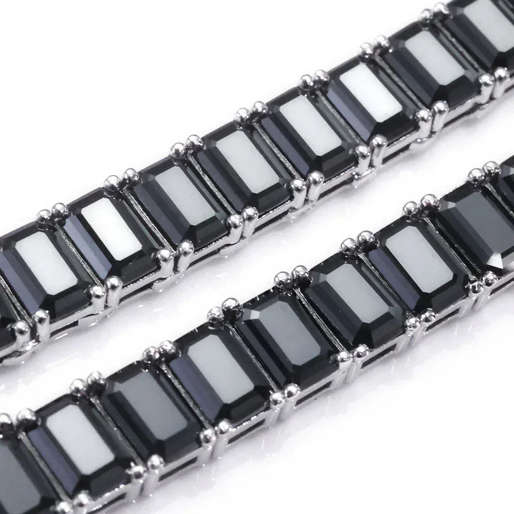 6mm Rectangular Moissanite Tennis Chain Necklace for Women – S925 Sterling Silver Luxury Hip Hop Jewelry - CaratixJewelry