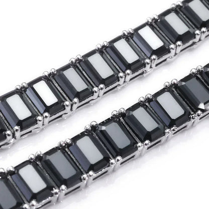 6mm Rectangular Moissanite Tennis Chain Necklace for Women – S925 Sterling Silver Luxury Hip Hop Jewelry - CaratixJewelry