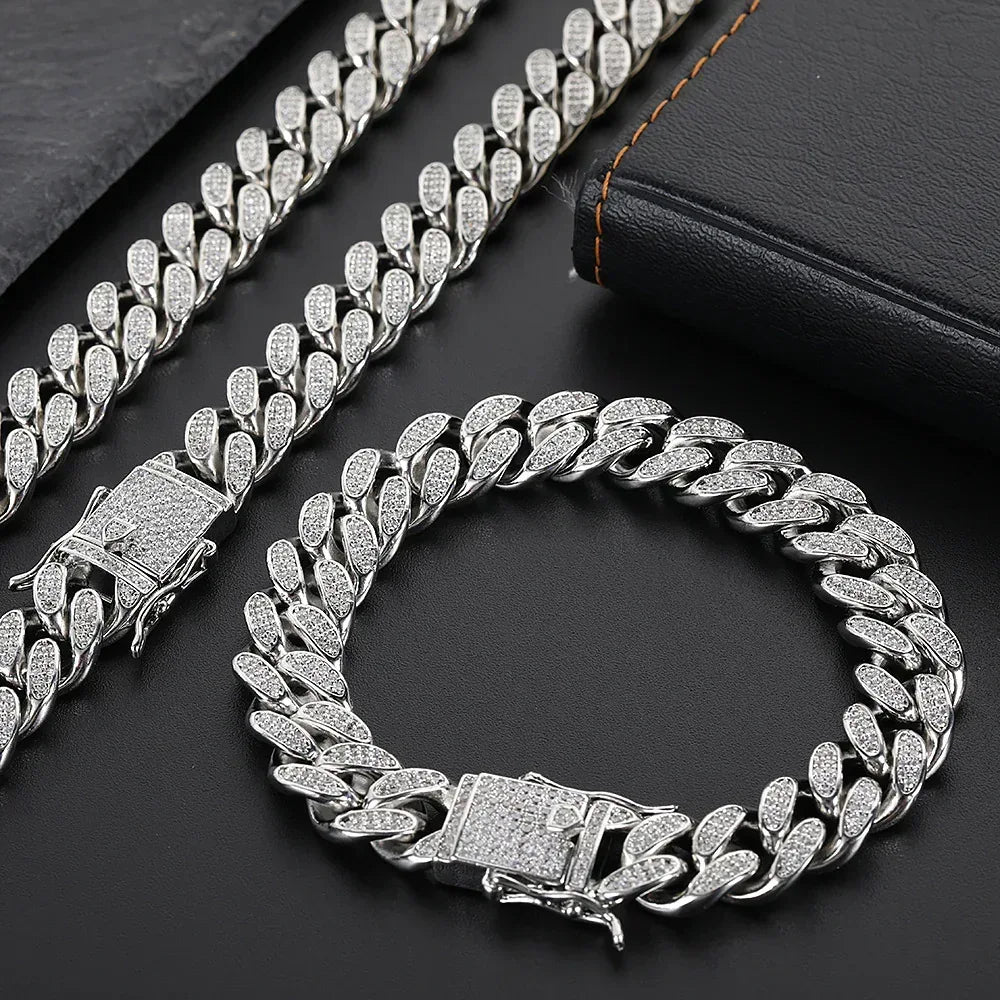 Custom 12mm Double-Row Iced Out Gold Chain Style for Rapper | Necklace & Bracelet | Caratix - CaratixJewelry