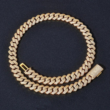 Hip Hop Jewelry 15mm S925 Silver Cuban Link Necklace – 4-Row CZ Pave, Custom Men’s Pendant | Caratix Jewelry - CaratixJewelry