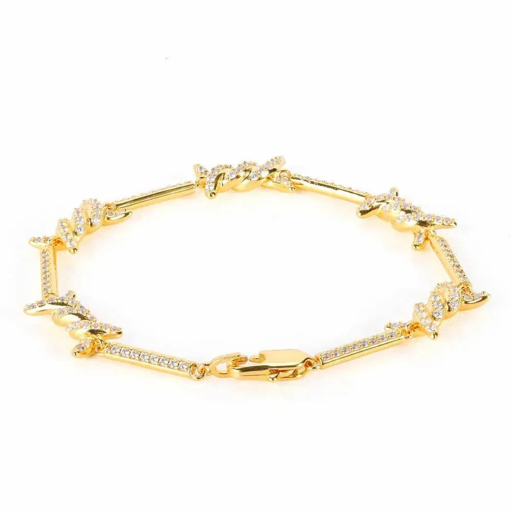 2.5mm Iced Out Thorn Chain Necklace Micro Zircon Gold Chain Rapper Style | Caratix Jewelry - CaratixJewelry