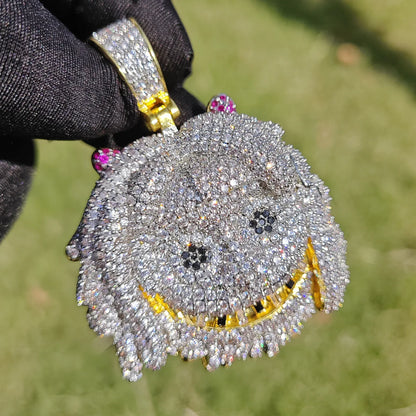 Iced Out Cartoon Girl Pendant Necklace – Hip Hop CZ Fashion Jewelry for Men & Women - CaratixJewelry