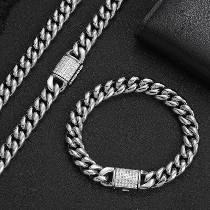 Rounded Tight Cuban Chain Necklace Stainless Steel for Men | Caratix Jewelry - CaratixJewelry