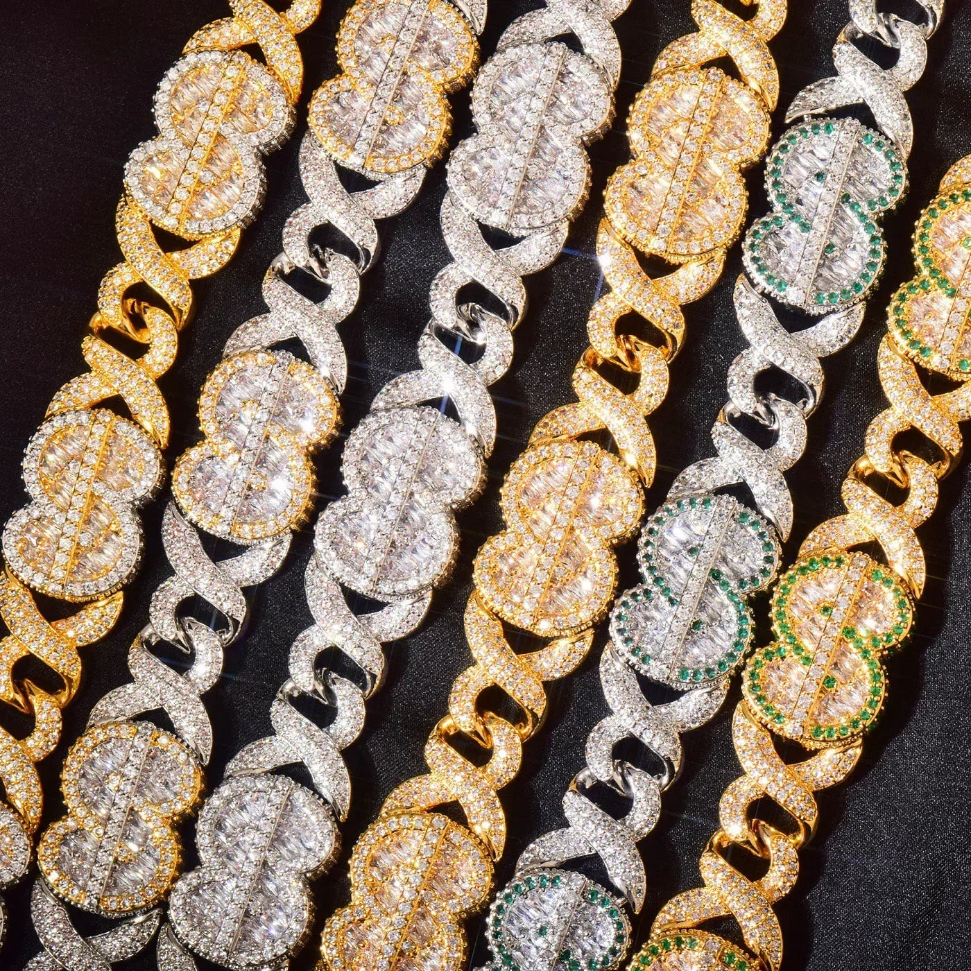 Infinity Dollar Chain Necklace with Copper & Zircon | Trendy Hip Hop Jewelry | Caratix Jewelry - CaratixJewelry