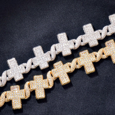 Cross Pendant Necklace with Copper and Zircon Stones for Men & Women | Fashion Hip Hop Jewelry – Caratix Jewelry - CaratixJewelry